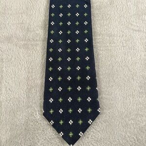 Vintage Brooks Brothers Basics Silk Blue Geometric Tie